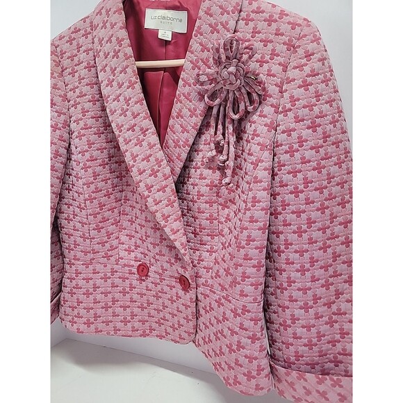 Liz Claiborne 90s Vtg Women's‎ Long Sleeve Pink Button Up Blazer Sz 8 - Picture 7 of 13